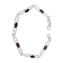 Garnet Joy Featherlight Red Sterling Silver Links Bracelet