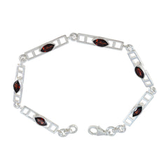 Garnet Joy Featherlight Red Sterling Silver Links Bracelet