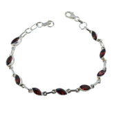 Garnet July Start Summer Sale Tiny Red 925 Silver Links Bracelet