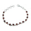 Garnet Labor Day Minimal Red Sterling Silver Links Bracelet