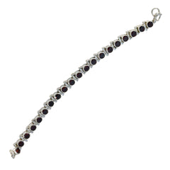Garnet Labour Day Eye-catching Red 925 Silver Tennis Bracelet