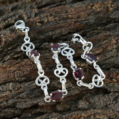 Garnet LGBT History Month Slim Red Silver Links Bracelet