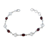 Garnet LGBT History Month Slim Red Silver Links Bracelet