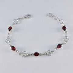 Garnet LGBT History Month Slim Red Silver Links Bracelet