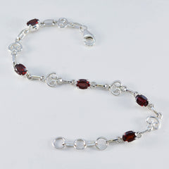 Garnet LGBT History Month Slim Red Silver Links Bracelet