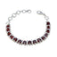 Garnet Luxury Minimal Red Silver Tennis Bracelet