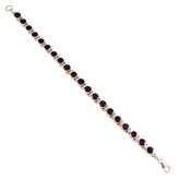 Garnet March Madness Minimal Red Sterling Silver Tennis Bracelet