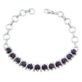 Garnet Mardi Gras/Carnival Minimal Red 925 Silver Tennis Bracelet