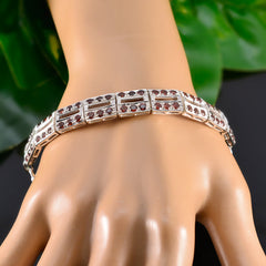 Garnet Memorial Day Minimal Red Sterling Silver Tennis Bracelet