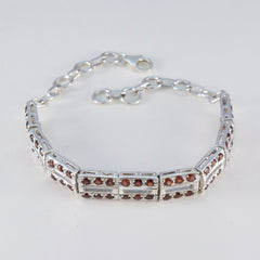 Garnet Memorial Day Minimal Red Sterling Silver Tennis Bracelet