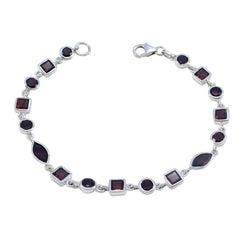 Garnet New Year's Eve Featherlight Red 92.5 Silver Links Bracelet