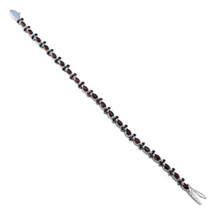 Garnet Nut Day Minimal Red 925 Silver Tennis Bracelet