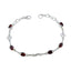 Garnet Kwanzaa Slim Red Silver Links Bracelet