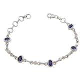 Iolite Oktoberfest Munich Delicate Blue Sterling Silver Links Bracelet