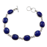 Lapis Lazuli Party Tiny Blue Sterling Silver Links Bracelet