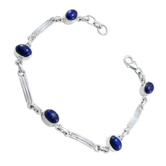 Lapis Lazuli Pet Day Visktunna blåa sterlingsilverlänkararmband