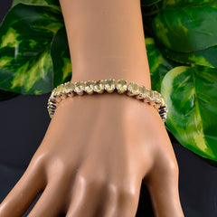 Lemon Quartz Pizza Day Classic Yellow 925 Silver Tennis Bracelet