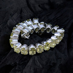 Lemon Quartz Pizza Day Classic Yellow 925 Silver Tennis Bracelet