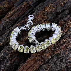 Lemon Quartz Pizza Day Classic Yellow 925 Silver Tennis Bracelet