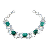 Malachite President’s Day Mid-weight Green Sterling Silver Links Bracelet