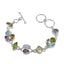 Multi Gemstone Rain Season Eye-catching multicolor Silver Links Bracelet