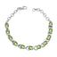 Peridot Sentimental Slim Green Sterling Silver Links Bracelet