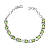 Peridot Sentimental Slim Green Sterling Silver Links Bracelet