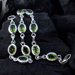 Peridot Shopee 10.10 Slim Green Silver Links Bracelet
