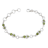 Peridot Showstopper Dainty Green Silver Links Bracelet