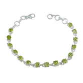 Peridot Siblings Day Featherlight Green 925 Silver Links Bracelet