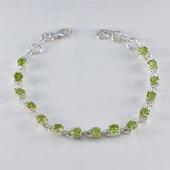 Peridot Siblings Day Featherlight Green 925 Silver Links Bracelet