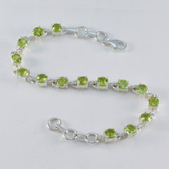 Peridot Siblings Day Featherlight Green 925 Silver Links Bracelet