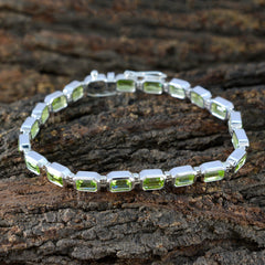 Peridot Silver Week Minimal Green Silver Tennis Bracelet