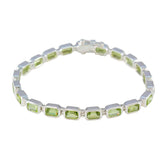 Peridot Silver Week Minimal Green Silver Tennis Bracelet