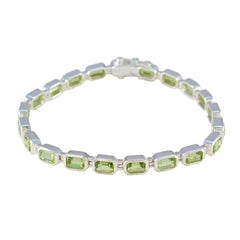 Peridot Silver Week Minimal Green Silver Tennis Bracelet