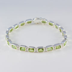 Peridot Silver Week Minimal Green Silver Tennis Bracelet