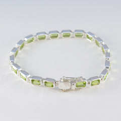 Peridot Silver Week Minimal Green Silver Tennis Bracelet
