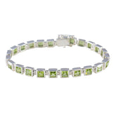 Peridot Single’s Day Classic Green Sterling Silver Tennis Bracelet
