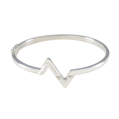 Plain Spring Bank Holiday Minimal Silver Silver Hinged Bangle Bracelet