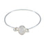 Rainbow Moonstone St Andrew’s Day Whisper-thin White Sterling Silver Hinged Bangle Bracelet