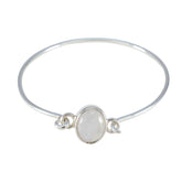 Rainbow Moonstone St Andrew’s Day Whisper-thin White Sterling Silver Hinged Bangle Bracelet