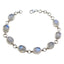 Rainbow Moonstone St Patrick’s Day Tiny White Sterling Silver Links Bracelet