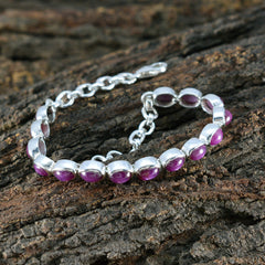 Ruby CZ Summer School Holidays Slim Red 925 Silver Tennis Bracelet