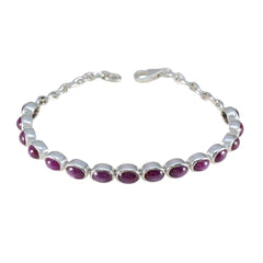 Ruby CZ Summer School Holidays Slim Red 925 Silver Tennis Bracelet