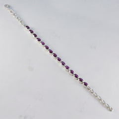 Ruby CZ Summer School Holidays Slim Red 925 Silver Tennis Bracelet