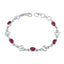 Ruby CZ Summer Solstice Slim Red Silver Links Bracelet