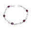 Indian Ruby Super Bowl Sunday Tiny Red 925 Silver Links Bracelet