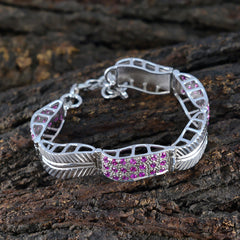 Ruby CZ Super Saturday Mångsidigt Rött Silver Tennisarmband