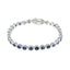 Blue Supphire CZ Tea Day Minimal Blue Silver Tennis Bracelet