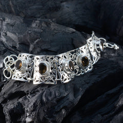 Smoky Quartz Veganuary Tiny Brown Sterling Silver Tennis Bracelet